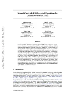 Neural Controlled Differential Equations for Online Prediction Tasks
