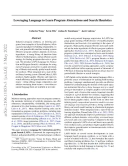 Leveraging Language to Learn Program Abstractions and Search Heuristics