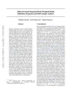 Affine-Invariant Integrated Rank-Weighted Depth: Definition, Properties
  and Finite Sample Analysis