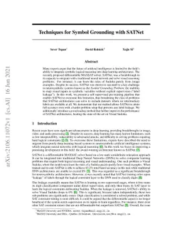 Techniques for Symbol Grounding with SATNet