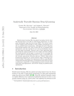Analytically Tractable Bayesian Deep Q-Learning
