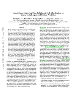 GraphMixup: Improving Class-Imbalanced Node Classification on Graphs by
  Self-supervised Context Prediction