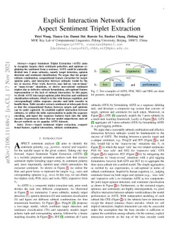 Explicit Interaction Network for Aspect Sentiment Triplet Extraction