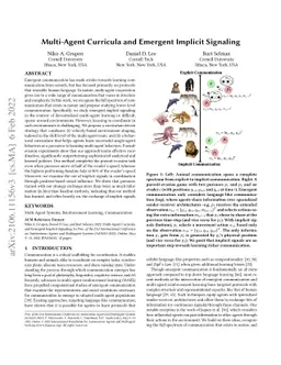 Multi-Agent Curricula and Emergent Implicit Signaling