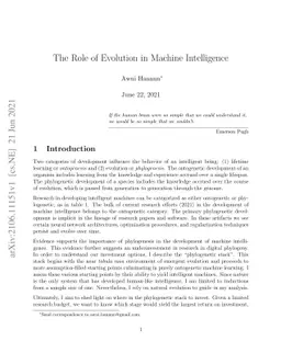 The Role of Evolution in Machine Intelligence