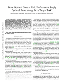 Does Optimal Source Task Performance Imply Optimal Pre-training for a
  Target Task?