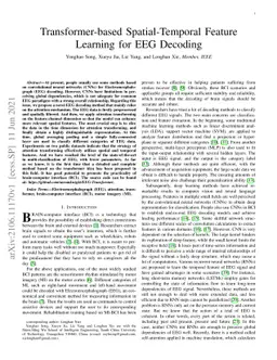 Transformer-based Spatial-Temporal Feature Learning for EEG Decoding