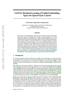 UniTTS: Residual Learning of Unified Embedding Space for Speech Style
  Control