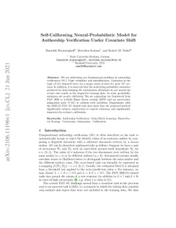 Self-Calibrating Neural-Probabilistic Model for Authorship Verification
  Under Covariate Shift