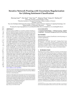 Iterative Network Pruning with Uncertainty Regularization for Lifelong
  Sentiment Classification