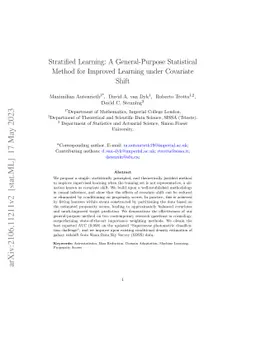 Stratified Learning: A General-Purpose Statistical Method for Improved
  Learning under Covariate Shift