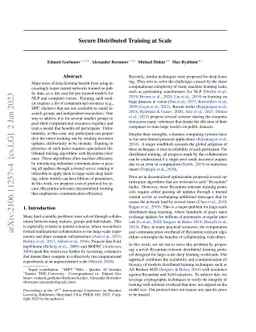 Secure Distributed Training at Scale