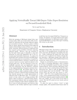 Applying VertexShuffle Toward 360-Degree Video Super-Resolution on
  Focused-Icosahedral-Mesh