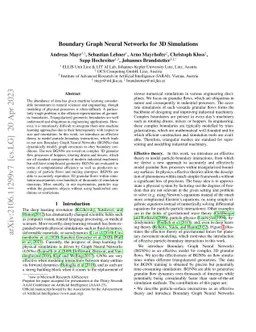 Boundary Graph Neural Networks for 3D Simulations