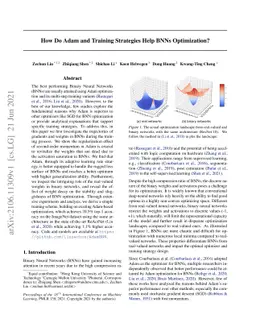 How Do Adam and Training Strategies Help BNNs Optimization?