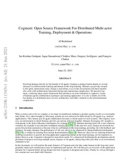 Cogment: Open Source Framework For Distributed Multi-actor Training,
  Deployment & Operations