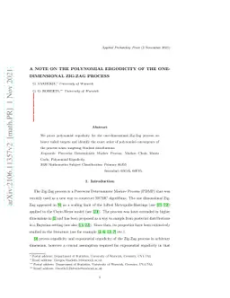 A Note on the Polynomial Ergodicity of the One-Dimensional Zig-Zag
  process