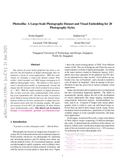 Photozilla: A Large-Scale Photography Dataset and Visual Embedding for
  20 Photography Styles