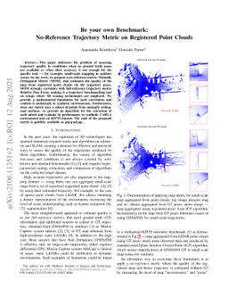 Be your own Benchmark: No-Reference Trajectory Metric on Registered
  Point Clouds
