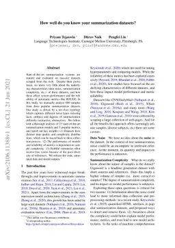 How well do you know your summarization datasets?