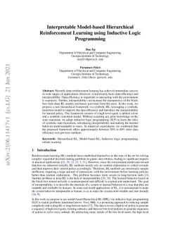Interpretable Model-based Hierarchical Reinforcement Learning using
  Inductive Logic Programming