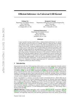 Efficient Inference via Universal LSH Kernel