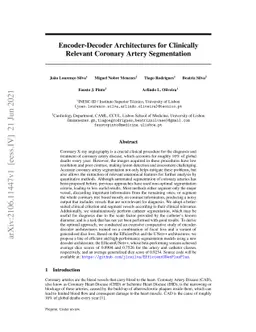 Encoder-Decoder Architectures for Clinically Relevant Coronary Artery
  Segmentation