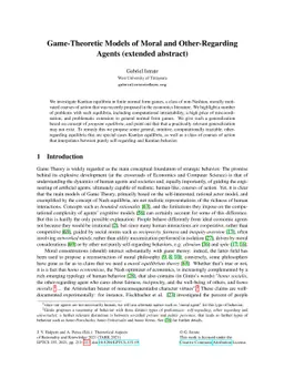Game-Theoretic Models of Moral and Other-Regarding Agents (extended
  abstract)