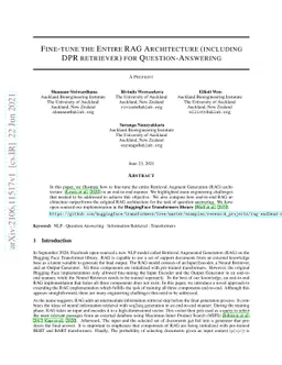 Fine-tune the Entire RAG Architecture (including DPR retriever) for
  Question-Answering