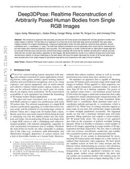Deep3DPose: Realtime Reconstruction of Arbitrarily Posed Human Bodies
  from Single RGB Images