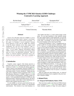 Winning the CVPR'2021 Kinetics-GEBD Challenge: Contrastive Learning
  Approach