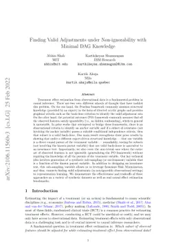 Finding Valid Adjustments under Non-ignorability with Minimal DAG
  Knowledge
