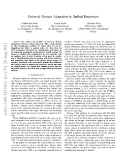 Universal Domain Adaptation in Ordinal Regression