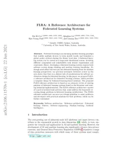 FLRA: A Reference Architecture for Federated Learning Systems