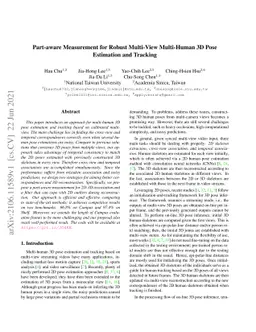 Part-Aware Measurement for Robust Multi-View Multi-Human 3D Pose
  Estimation and Tracking