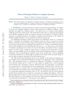 Choice of Damping Coefficient in Langevin Dynamics