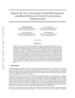 Proof-of-Vax: Studying User Preferences and Perception of Covid
  Vaccination Certificates