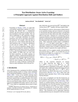 Test Distribution-Aware Active Learning: A Principled Approach Against
  Distribution Shift and Outliers