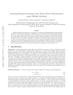 Learning Dynamical Systems from Noisy Sensor Measurements using Multiple
  Shooting
