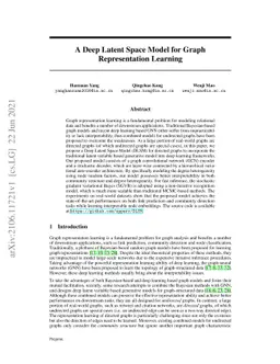 A Deep Latent Space Model for Graph Representation Learning