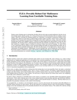 FLEA: Provably Robust Fair Multisource Learning from Unreliable Training
  Data