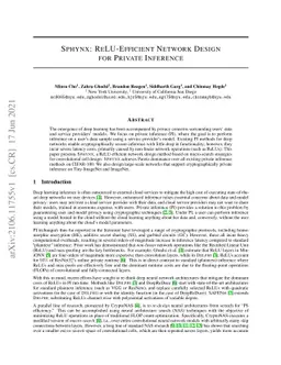 Sphynx: ReLU-Efficient Network Design for Private Inference