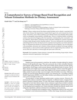 A Comprehensive Survey of Image-Based Food Recognition and Volume
  Estimation Methods for Dietary Assessment