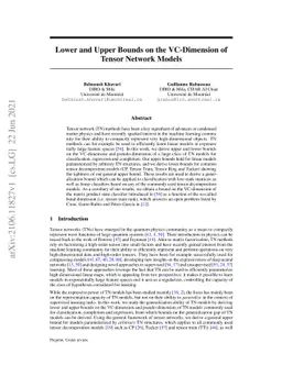 Lower and Upper Bounds on the VC-Dimension of Tensor Network Models