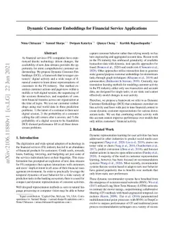 Dynamic Customer Embeddings for Financial Service Applications