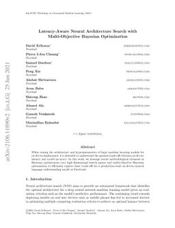 Latency-Aware Neural Architecture Search with Multi-Objective Bayesian
  Optimization