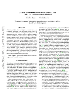 Enhanced Separable Disentanglement for Unsupervised Domain Adaptation