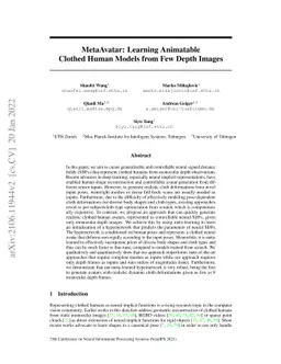 MetaAvatar: Learning Animatable Clothed Human Models from Few Depth
  Images