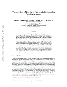 Unsupervised Object-Level Representation Learning from Scene Images
