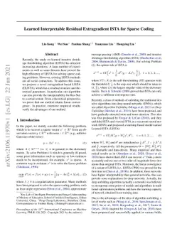 Learned Interpretable Residual Extragradient ISTA for Sparse Coding